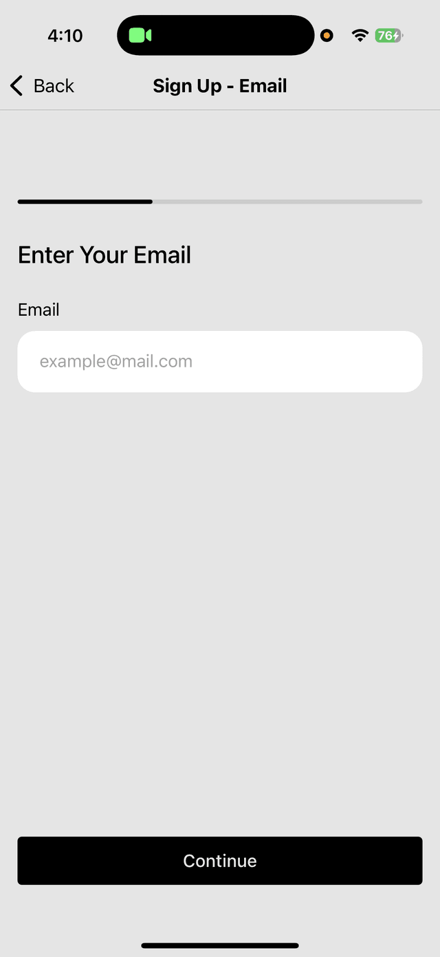 Onboarding Step 2 - Account Setup