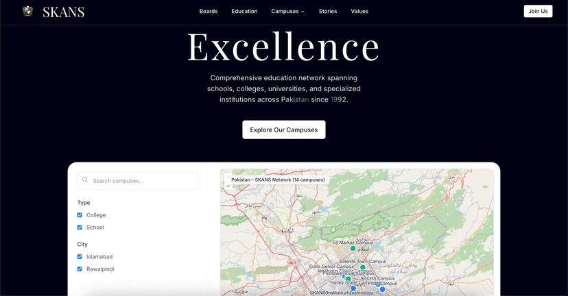 Skans Network Platform Screenshot