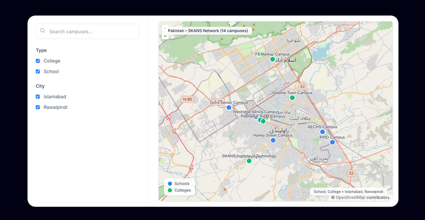 Skans Network Campus Map